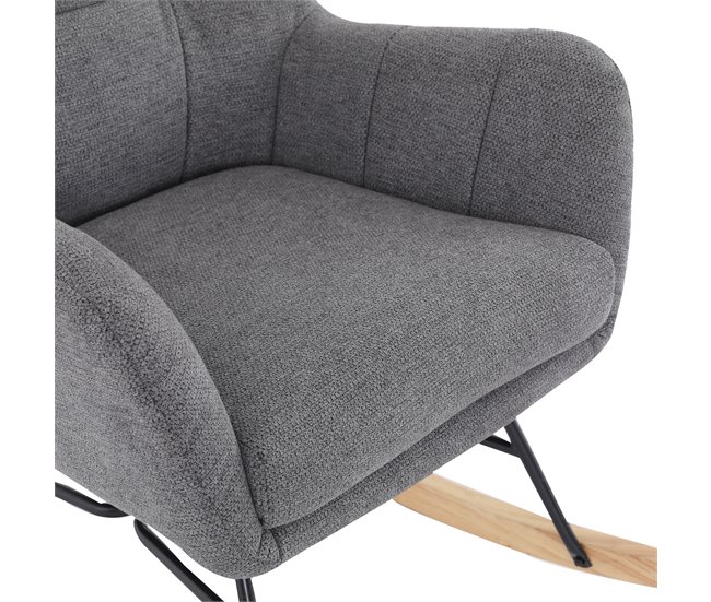 Cadeirão de baloiço decorativo PETER Cinza