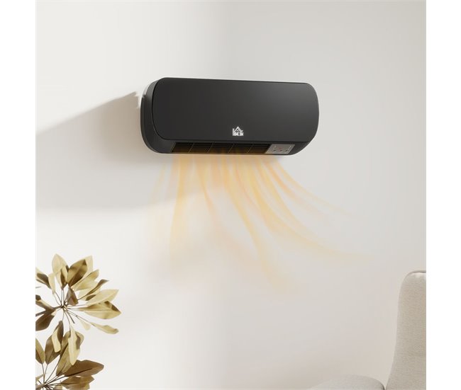 Aquecedor Cerâmico de Parede ABS e PP HOMCOM Preto