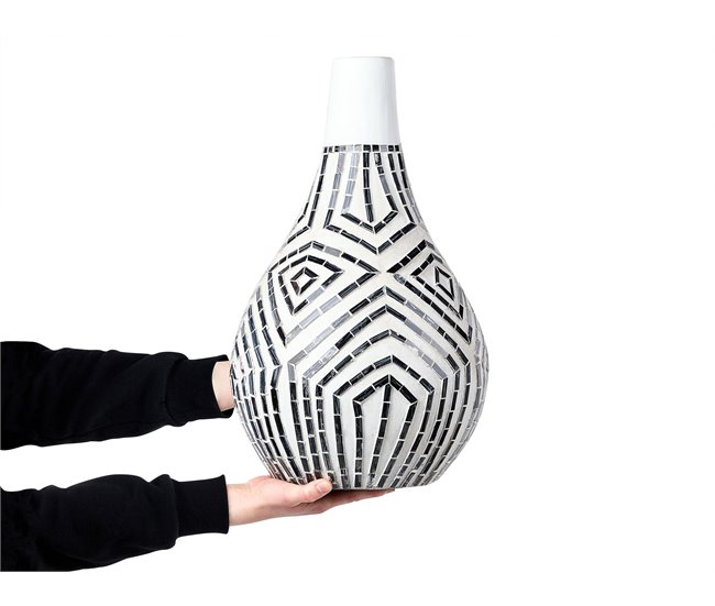 Beliani Jarro decorativo OMBILIN Branco/ Bege