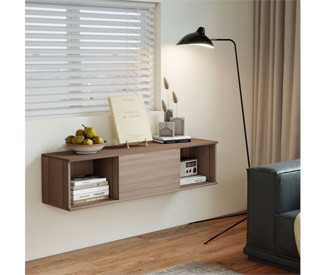 Armário Casa de Banho de Parede Melamina de Madeira HOMCOM Castanho