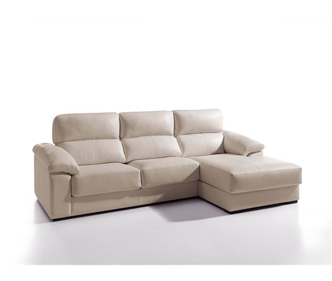 Chaise longue pele WILLY Bege
