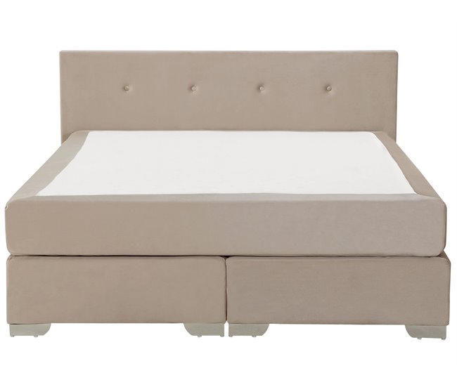 Beliani Cama continental Veludo CONSUL 171x212 Bege