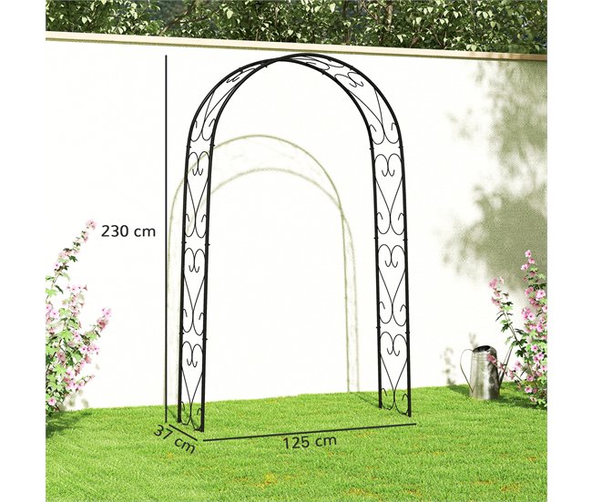 Arco para Jardim Aço Outsunny Preto