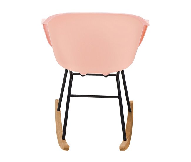 Beliani Cadeira de baloiço HARMONY Rosa