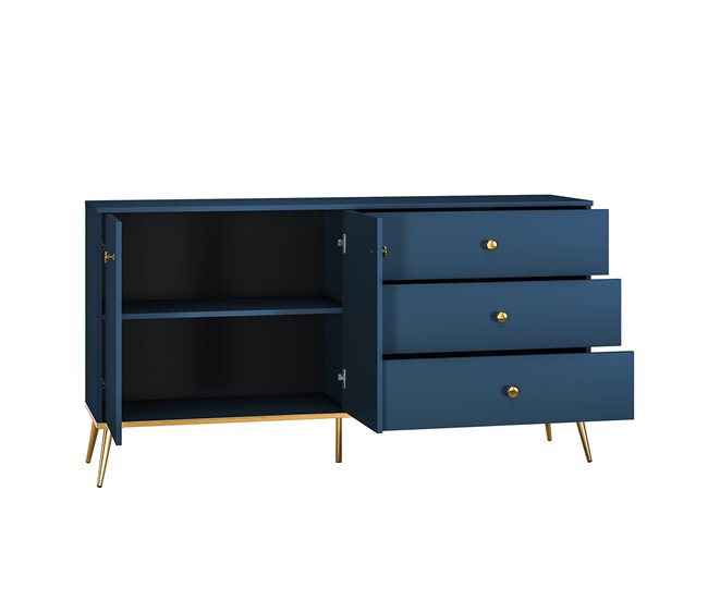 Aparador de 2 portas e 3 gavetas Thalia 160 Azul