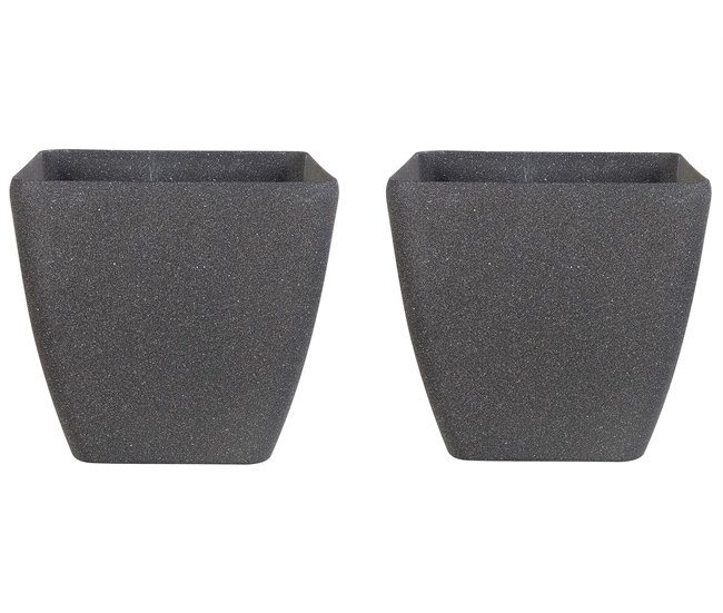 Beliani Conjunto de 2 vasos para plantas ZELI 