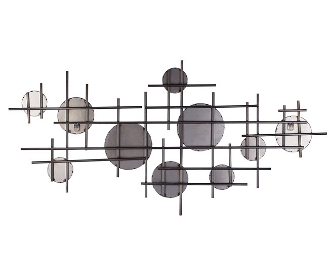 Beliani Espelho decorativo IBOS Preto