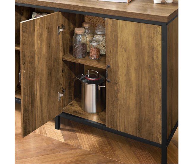 Aparador de jantar com 2 portas 4 compartimentos KNL01-F SoBuy Castanho