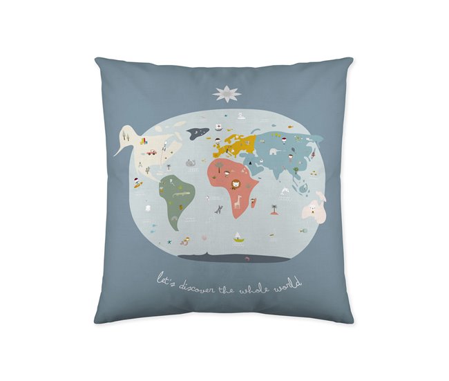 ALMOFADA VAZIA CAPA MAPA DO MUNDO Estampado