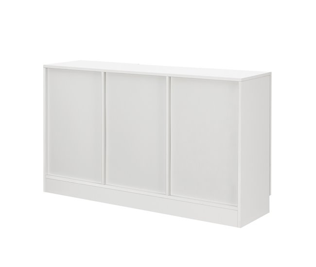 Aparador Spøttrup com 2 portas 2 puxadores 6 compartimentos 120 Branco