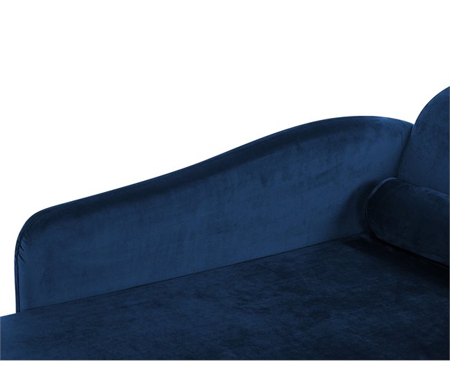 Beliani Chaise longue versão à direita Veludo LUIRO Azul Marino