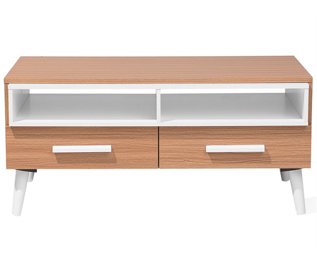 Beliani Mesa de centro ALLOA 60x100 Castanho