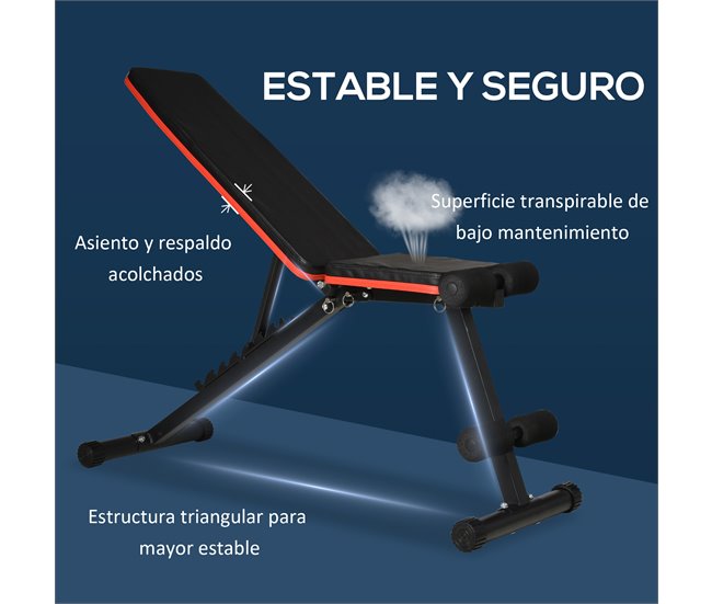 Banco de Pesos Aço e PU HOMCOM, desportos e lazer - musculação Preto
