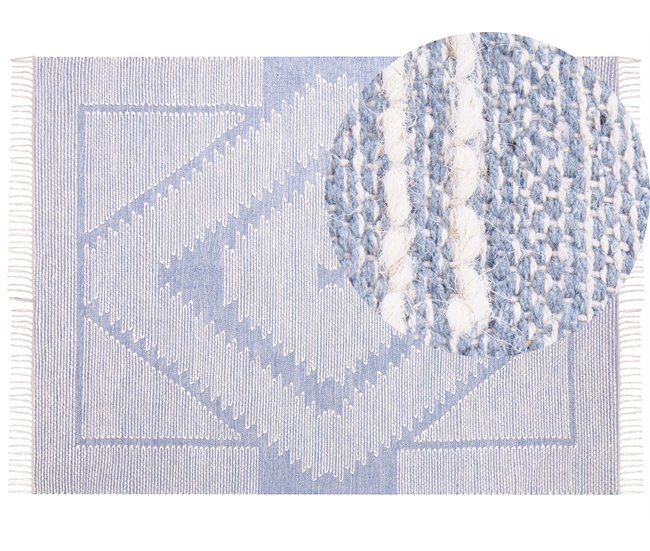 Beliani Pelos curtos ANSAR 160x230 Branco/ Bege