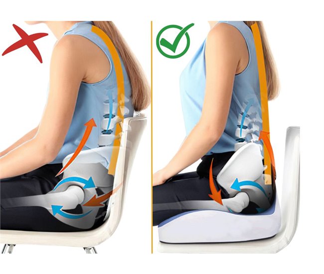 Almofada de Assento Ergonômico Cinza Azul