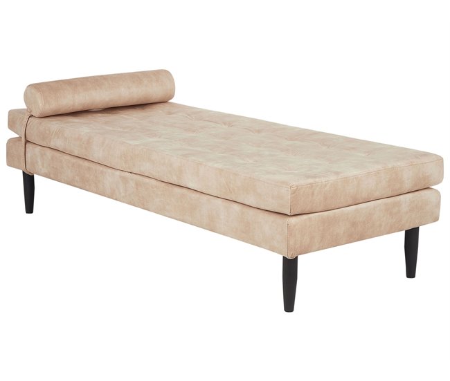 Beliani Chaise longue Terciopelo USSEL Bege
