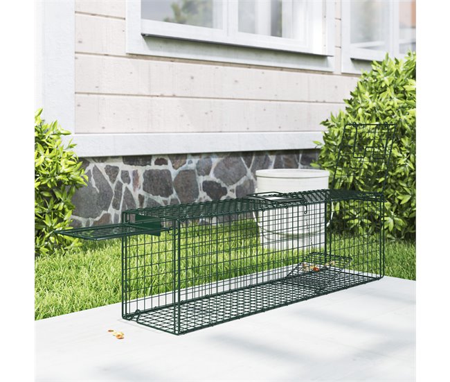 Armadilha para Animais Vivos Aço Outsunny Verde