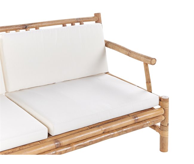 Beliani Conjunto lounge Madeira de bambu RICCIONE Castanho