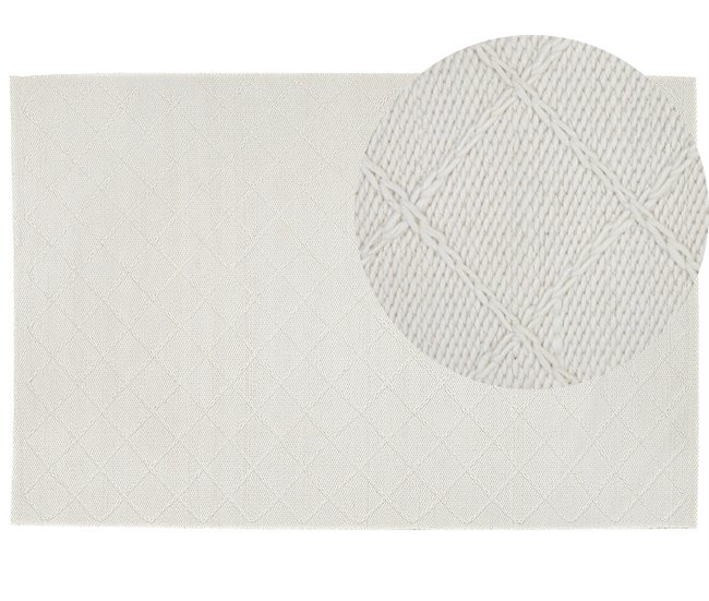 Beliani Pelos curtos ELLEK 160x230 Branco/ Bege