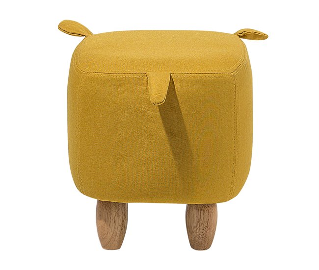 Beliani Pufe animal PIGGY Amarelo