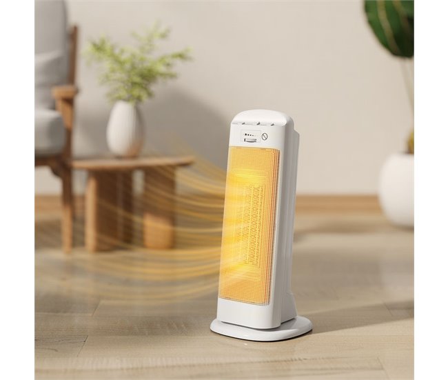 Aquecedor Elétrico ABS e PA HOMCOM Branco