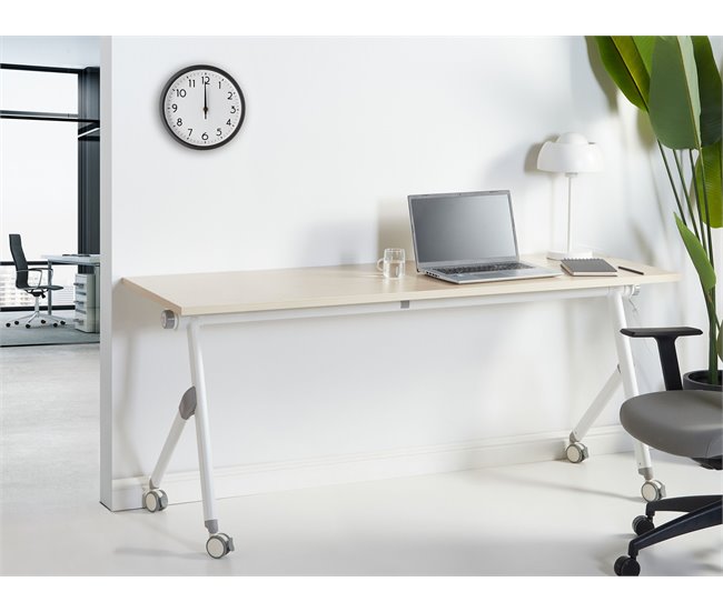 Beliani Secretária dobrável BENDI 180x60 Madeira Clara