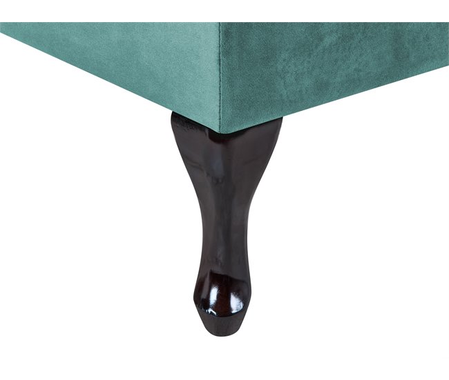 Beliani Chaise longue à direita Veludo PESSAC Azul/ Verde