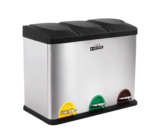 Cubo de reciclagem ecológica Cinza Claro