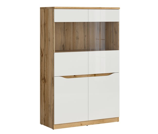 Vitrina de 2 portas June Natural/ Branco