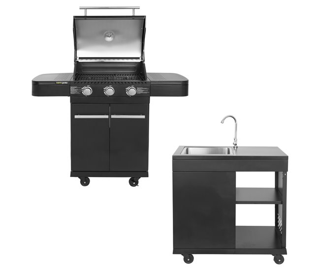Cozinha exterior modular Preto