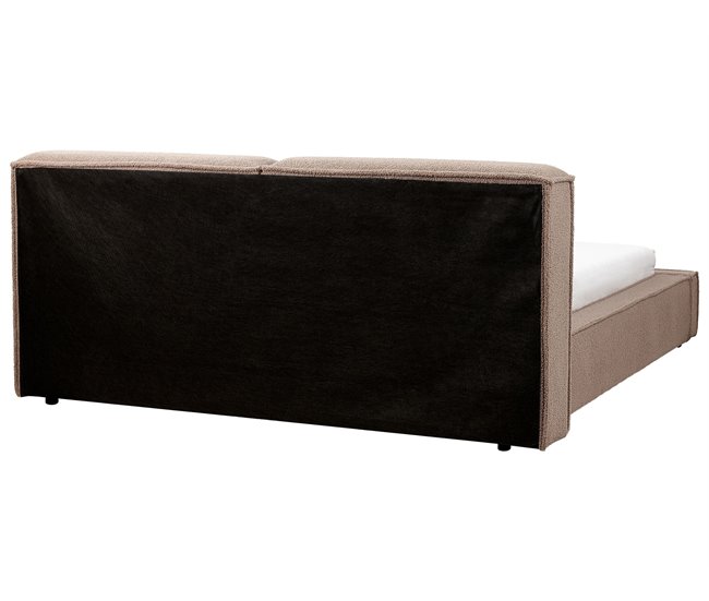 Beliani Cama com estrado Bouclé LINARDS 210x242 Branco