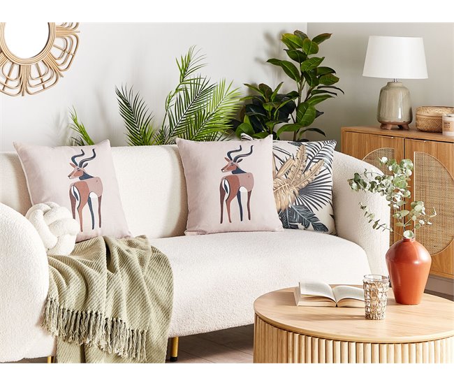 Beliani Almofada decorativa ABAL Bege