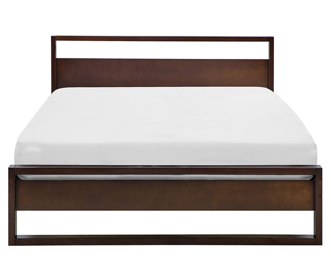 Beliani Cama com estrado Pinho GIULIA 165x213 Castanho