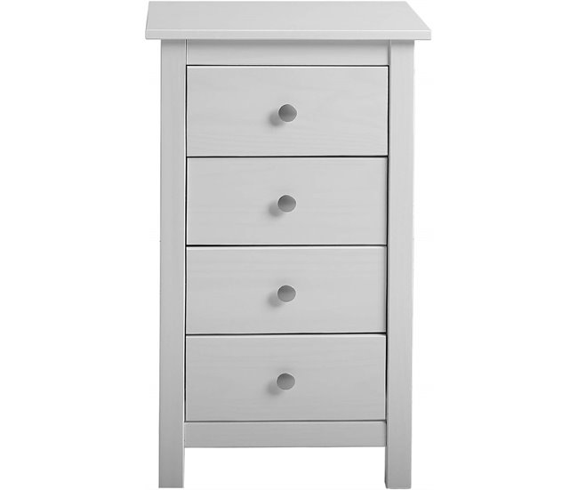 Cómoda Berna com 4 gavetas em branco Branco