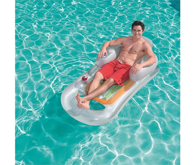 Cadeirão de piscina insuflável Azul