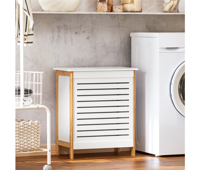 Cesto de roupa suja FSS66-WN SoBuy Branco