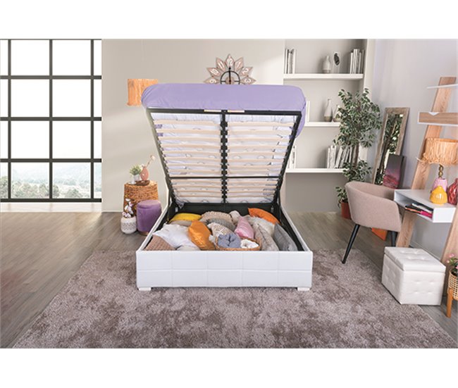 Cama CUORE 135/140x190 cm cor branco Branco