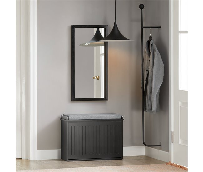 Banco de sapatos com 1 aba SoBuy FSR98-SCH 62 Preto