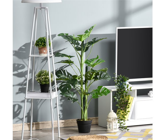 Árvore Monstera Artificial PE, PP, Cimento Outsunny Verde