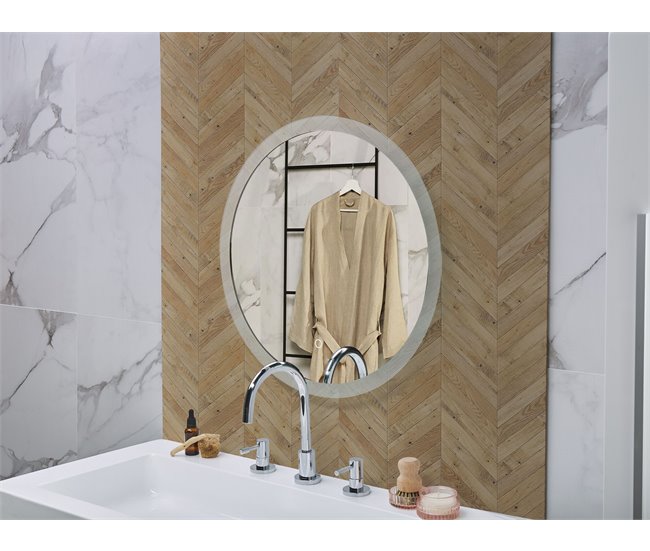 Beliani Espejo de baño YSER Cinza