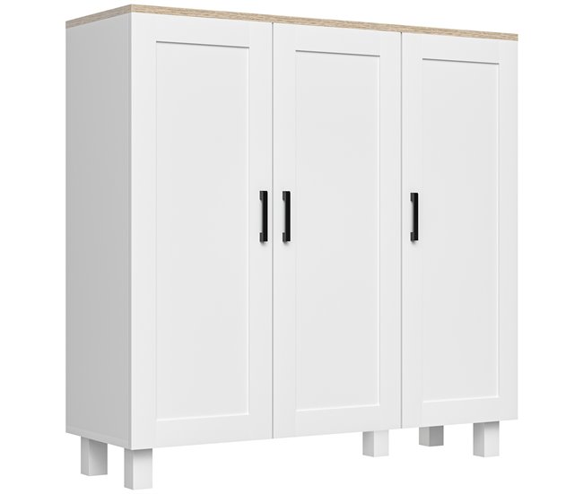 Aparador Melamina de Madeira HOMCOM 90 Branco