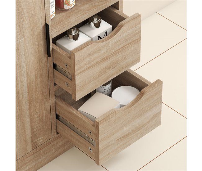 Armário Casa de Banho Melamina de Madeira HOMCOM 50 Castanho