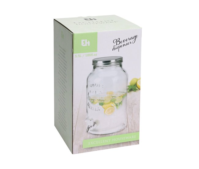 Copo dispensador de bebidas Well Home com tampa Transparente