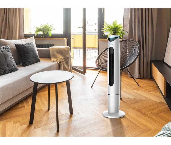 Ar condicionado evaporativo de torre digital com controlo remoto Branco