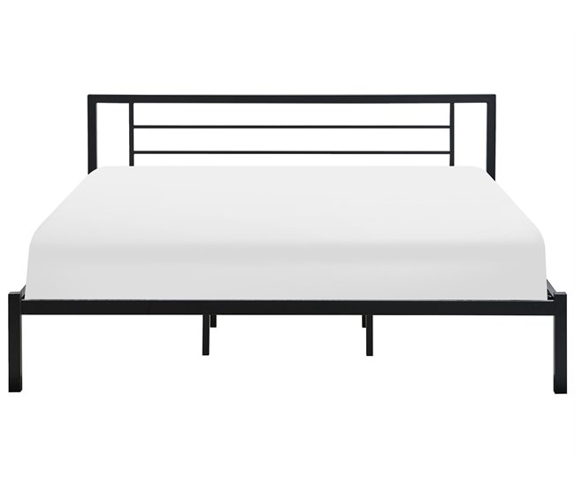 Beliani Cama com estrado Metal CUSSET Preto