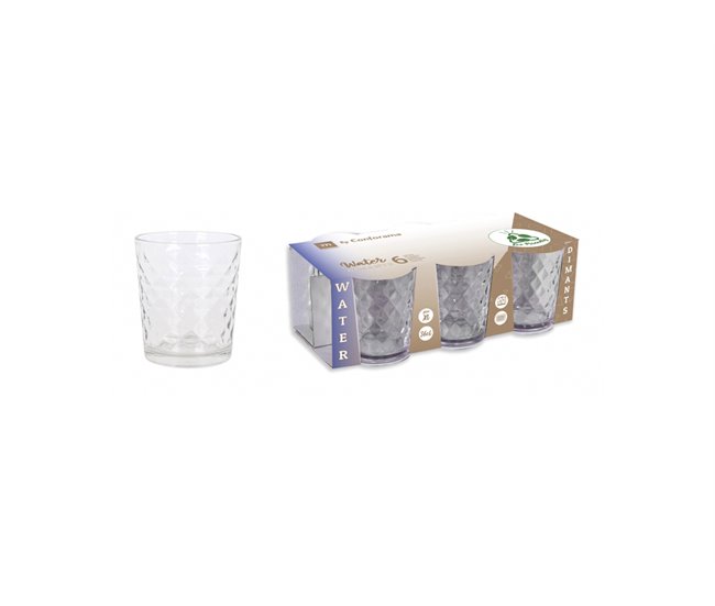 Conjunto de copos SILEX DIAMOND CONFORAMA 6 peças LA MEDITERRÁNEA Transparente