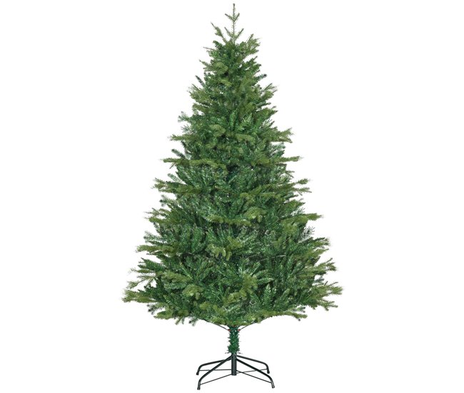 Árvore Natal Artificial PE, PVC, Metal HOMCOM, casa - natal Verde