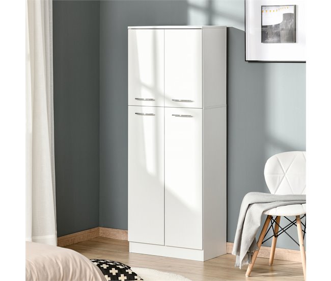 Armário Melamina HOMCOM, casa - cozinha Branco