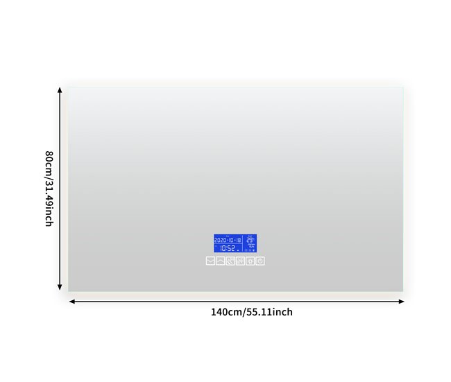 Espelho de banheiro LED redondo 140x4 Transparente