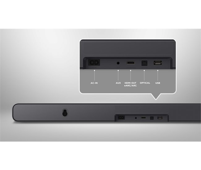 Barra de som HDMI eARC TCL S45HE de 2.0 canais Cinza Escuro